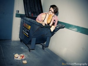 Photo of me by Ben Trivett as part of his Trashbag series, 2013.